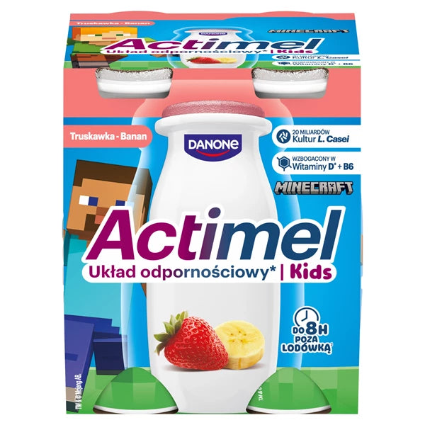 DANONE - JOGURT ACTIMEL KIDS TRUSKAWKA/BANAN 4X100G