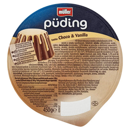 MULLER PUDDING CZEKOLADA WANILIA 450G