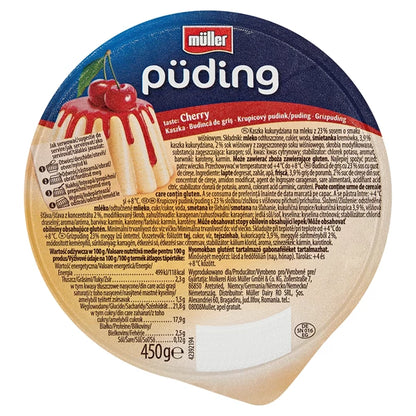 MULLER PUDDING KASZA MANNA Z SOSEM WIŚNIOWYM 450G