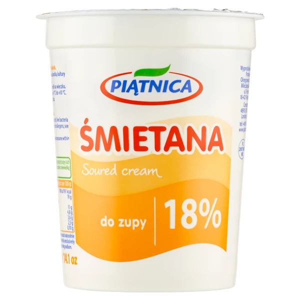 PIĄTNICA - ŚMIETANA 18% 400G