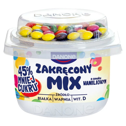 DANONE - JOGURT ZAKRĘCONY MIX 125G WANILIA+CUKIERKI CZEKOLAD