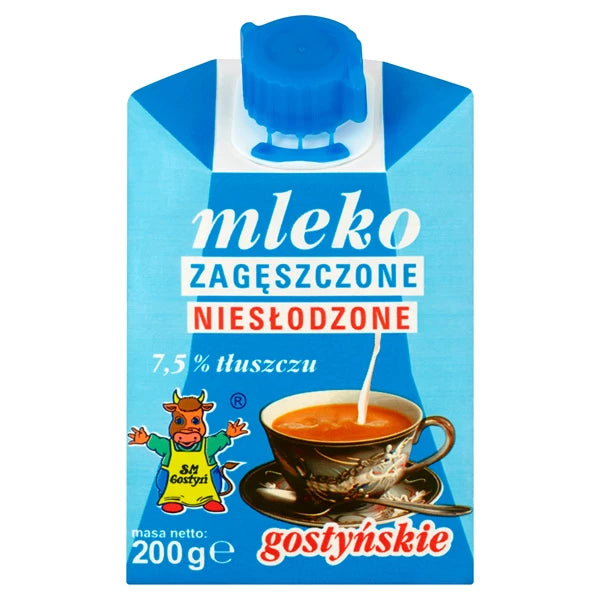 GOSTYŃ - MLEKO NIESŁODZONE 200G