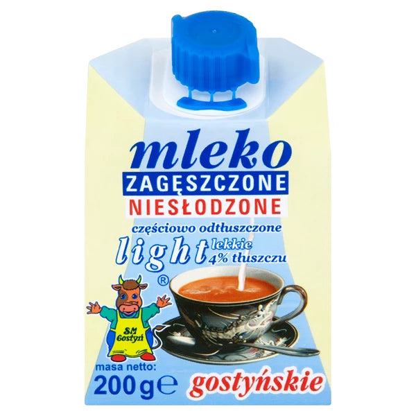 GOSTYŃ - MLEKO NIESŁODZONE LIGHT 200G
