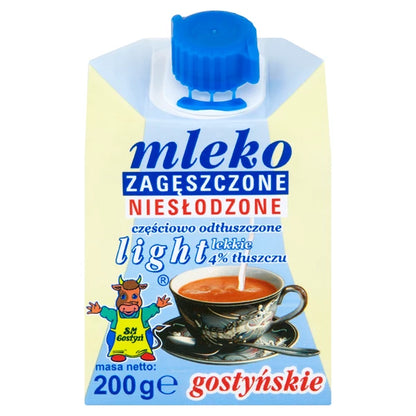 GOSTYŃ - MLEKO NIESŁODZONE LIGHT 200G