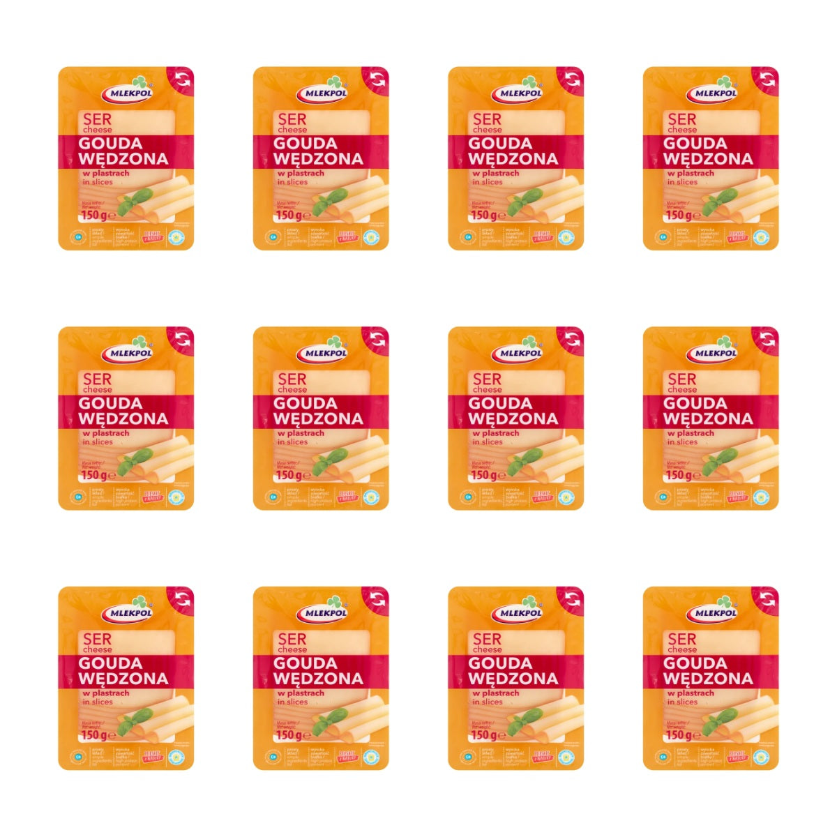 MLEKPOL - SER PLASTRY GOUDA WĘDZONA 150G