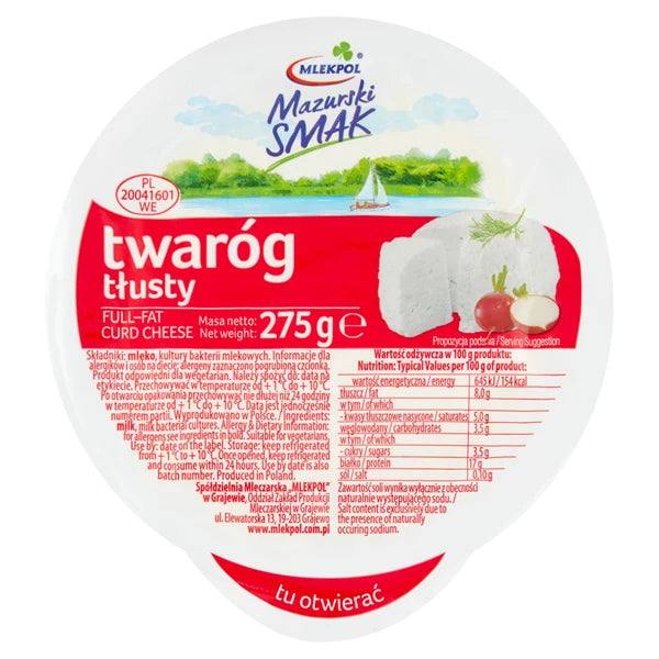 MLEKPOL - MAZURSKI SMAK TWARÓG KRĄŻEK TŁUSTY 275G