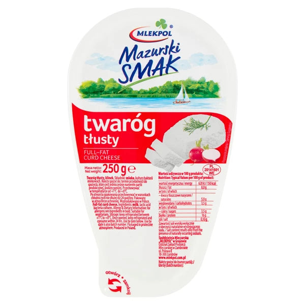 MLEKPOL - MAZURSKI SMAK TWARÓG KLINEK TŁUSTY 250G