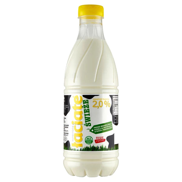 MLEKPOL - ŁACIATE MLEKO 2,0% 1L BUTELKA