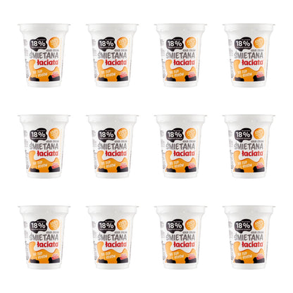 MLEKPOL ŚMIETANA ŁACIATA 18% 330G KUBEK