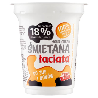 MLEKPOL ŚMIETANA ŁACIATA 18% 330G KUBEK