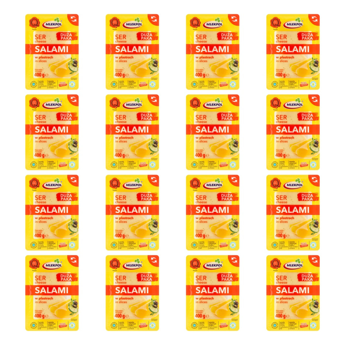MLEKPOL - SER PLASTRY SALAMI   400G