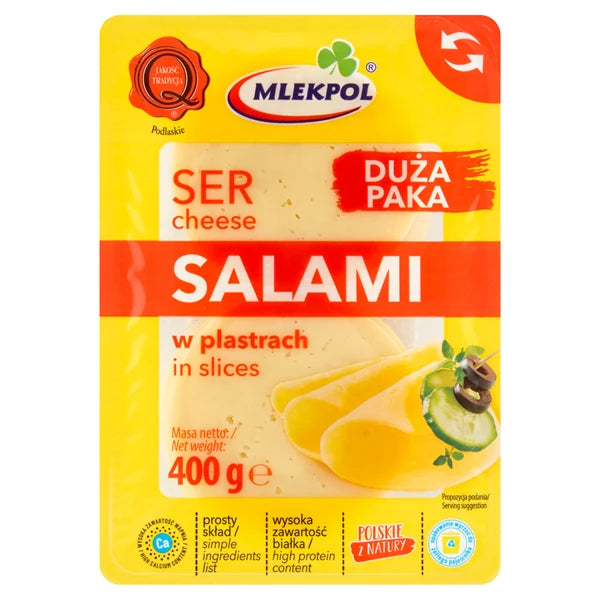 MLEKPOL - SER PLASTRY SALAMI   400G