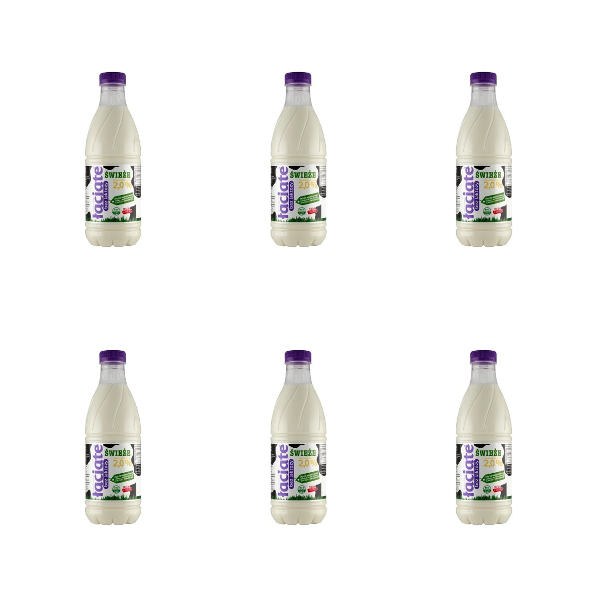 MLEKPOL - ŁACIATE MLEKO BEZ LAKTOZY  2,0% 1L BUTELKA