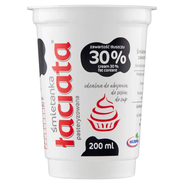MLEKPOL ŚMIETANA ŁACIATA 30% 200ML KUBEK