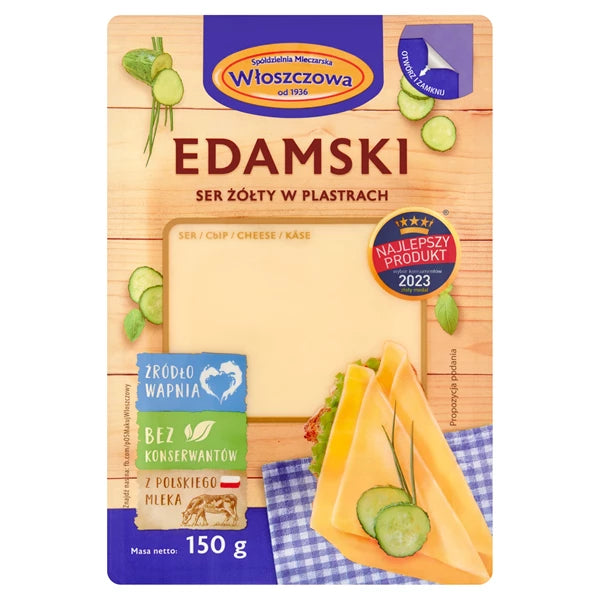 WŁOSZCZOWA - SER EDAMSKI PLASTRY 150G