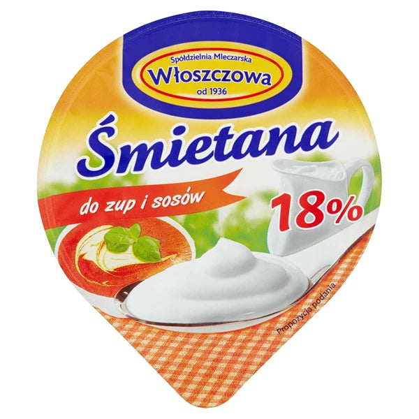 WŁOSZCZOWA - ŚMIETANA 18% 200G