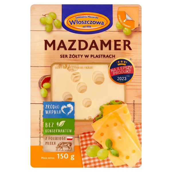 WŁOSZCZOWA - SER MAZDAMER PLASTRY 150G