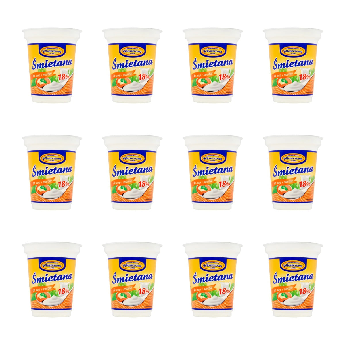 WŁOSZCZOWA - ŚMIETANA 18%  330G KUBEK