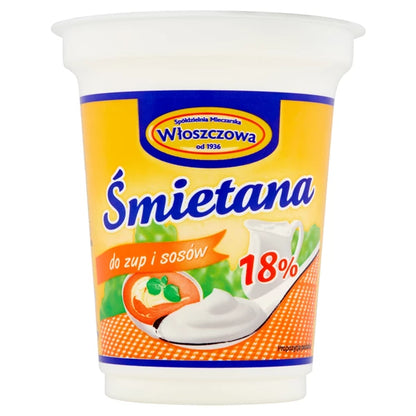 WŁOSZCZOWA - ŚMIETANA 18% 330G KUBEK