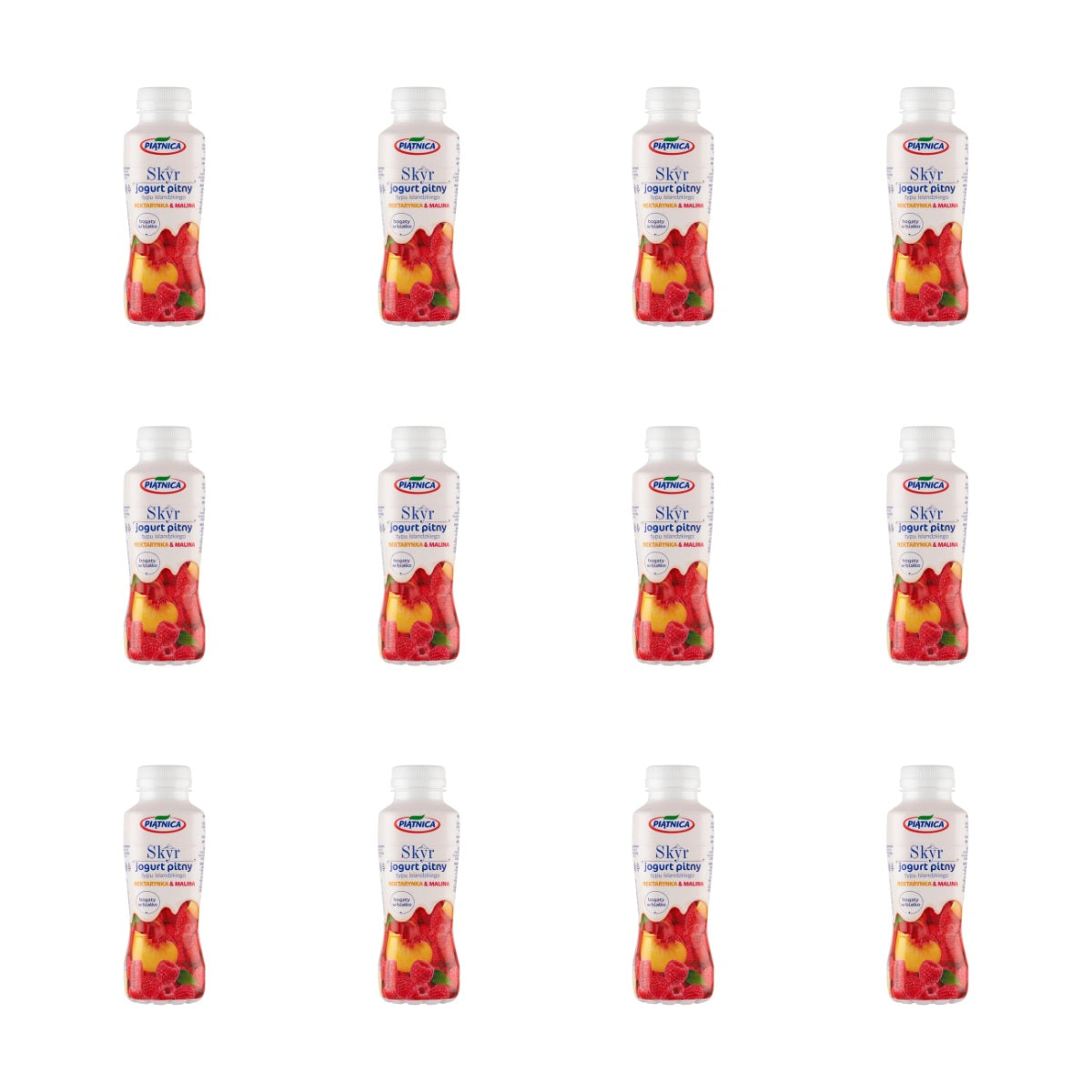 PIĄTNICA - JOGURT SKYR NEKTARYNKA-MALINA  330ML BUTELKA