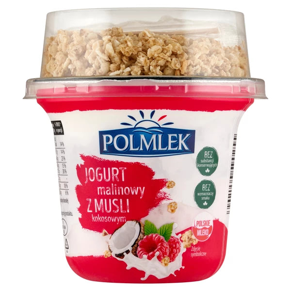 POLMLEK - JOGURT MALINOWY Z MUSLI KOKOSOWYM  210G