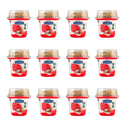 POLMLEK - JOGURT TRUSKAWKOWY Z MUSLI KOKOSOWYM 210G