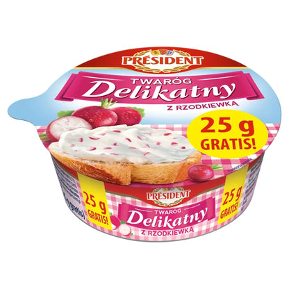 LACTALIS - PRESIDENT TWARÓG 175G DELIKATNY Z RZODKIEWKĄ