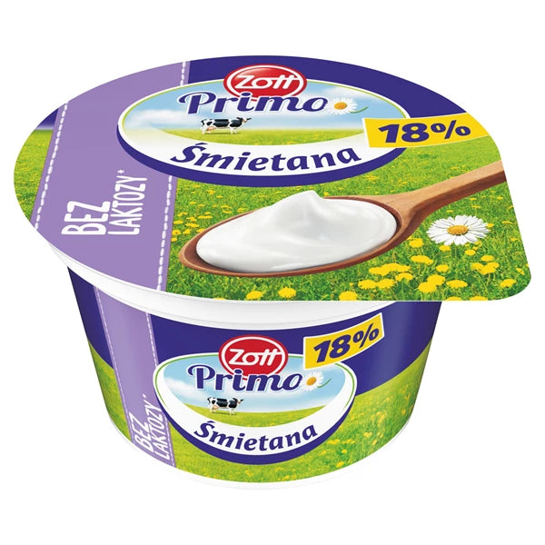 ZOTT - PRIMO ŚMIETANA BEZ LAKTOZY 18% 180G