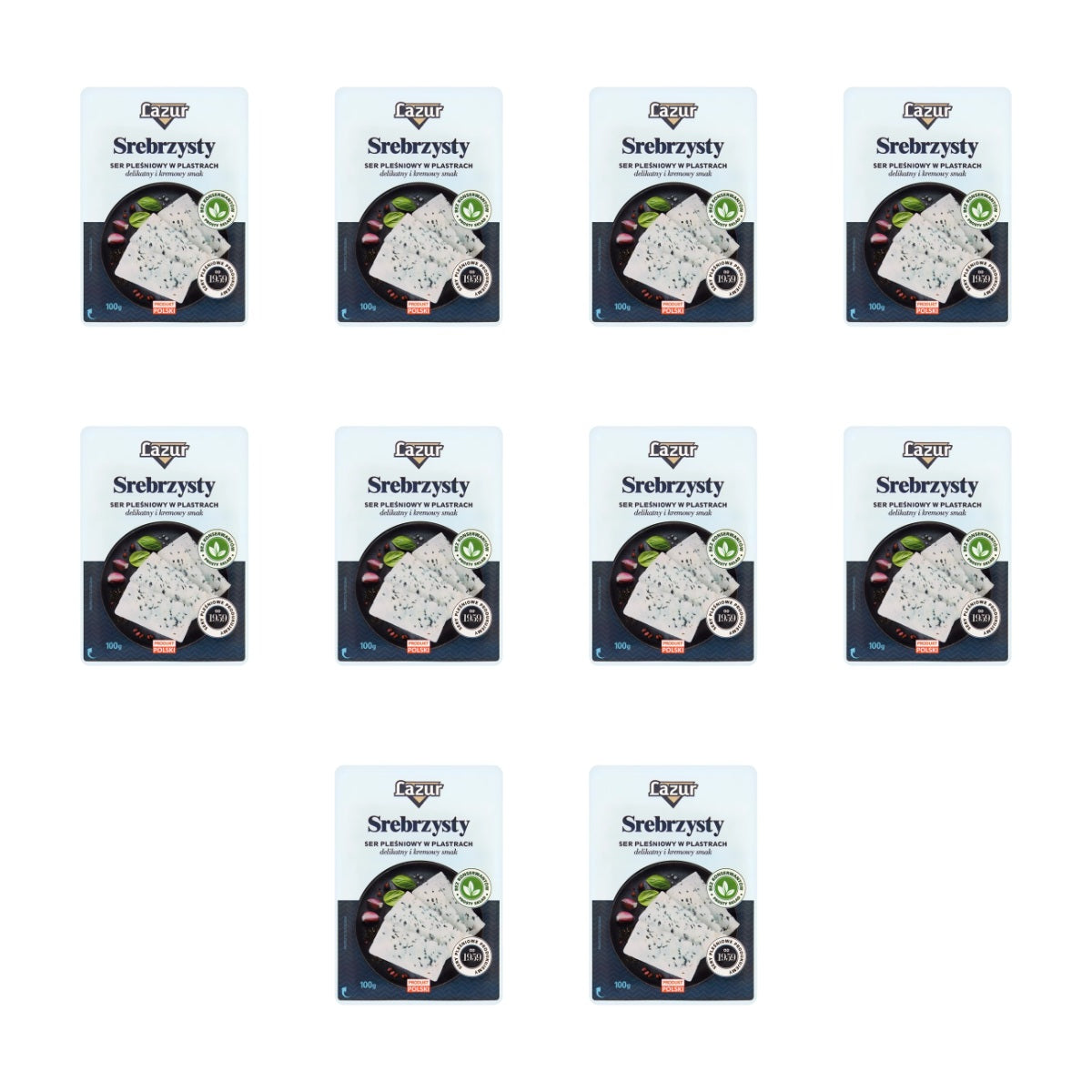 LAZUR - SER PLEŚNIOWY SREBRZYSTY PLASTRY 100G